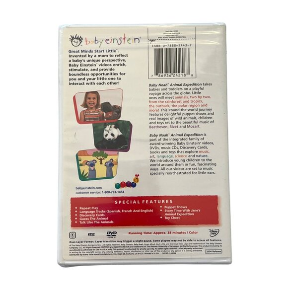 Baby Einstein Baby Noah Animal Expedition DVD 2004 Educational New Sealed - Picture 2 of 4